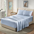 Homiest 4Pcs Extra Deep Pocket Satin Sheets King Size Bed Set, 18-24 Inch Deep Pocket Bed Sheets Baby Blue Satin Sheet Set, Silk