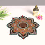 Itiha Jute Finish Acrylic Rangoli Indian Decor for Wall, Floor & Table Decoration for Christmas and Diwali - 17 Piece Handmade(1