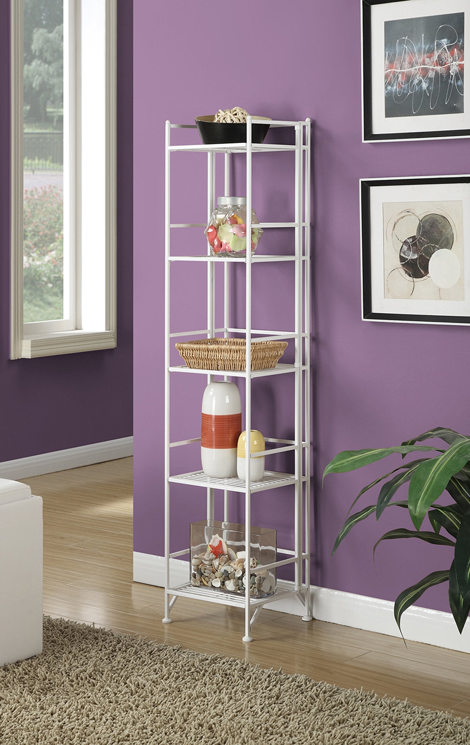 Convenience Concepts Xtra Storage Shelves 5-Tier Folding Metal Shelving - Thumbnail 2