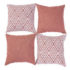 Hpuk Decorative Throw Pillow Covers Set Of 4 Geometric Design Linen Cushion Cover For Couch Sofa Living Room, 18'X18' Inches, Coral