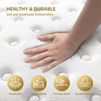Naiveer Cooling Gel Memory Foam Hybrid Mattress King Size 14 Inch Medium Firm White