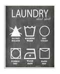 Stupell Home D  cor Laundry Cheat Sheet Icons Chalk Look Wall Plaque Art, 10 x 0.5 x 15, Proudly Made in USA
