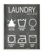 Stupell Home D  cor Laundry Cheat Sheet Icons Chalk Look Wall Plaque Art, 10 x 0.5 x 15, Proudly Made in USA