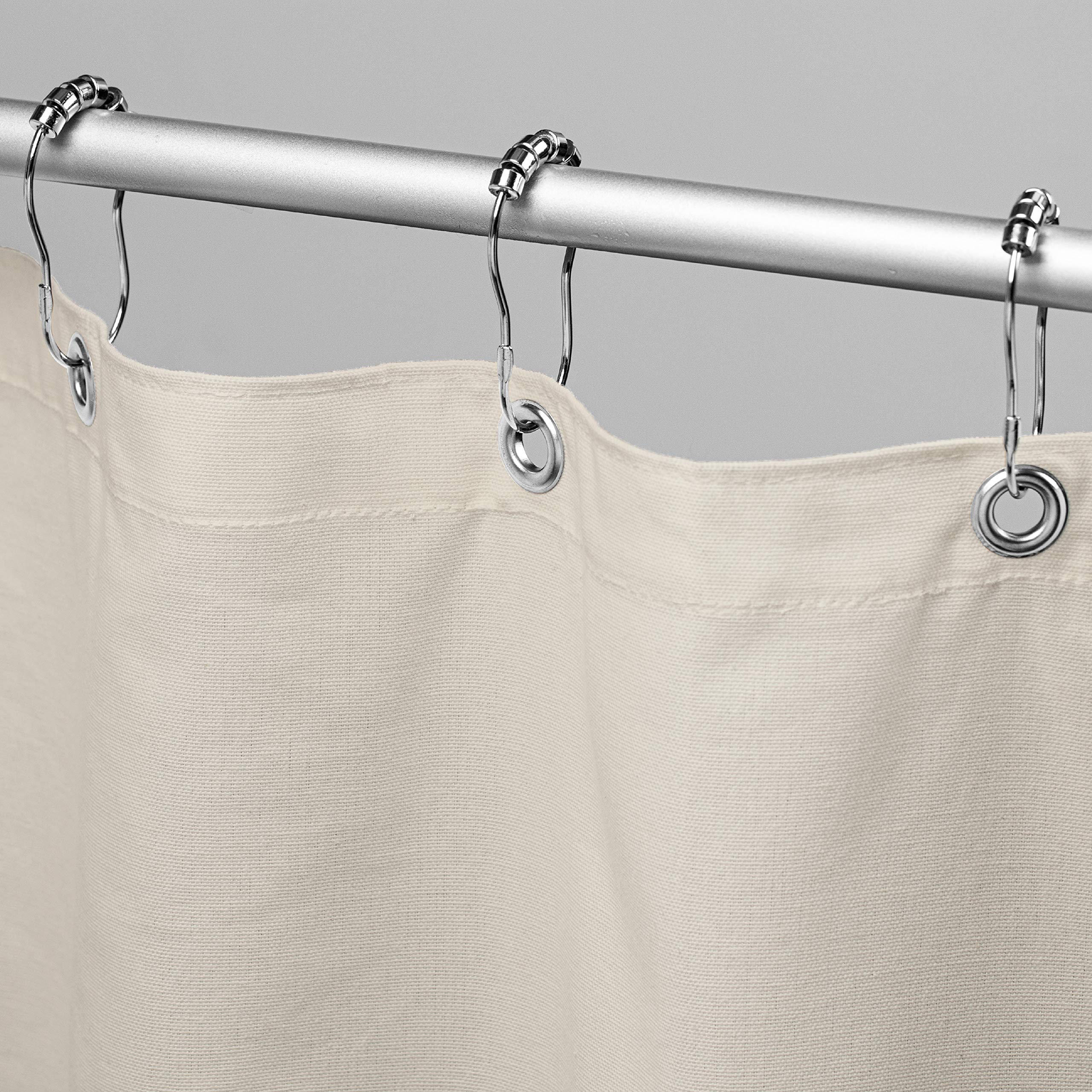 Bean Products Cotton Shower Curtain (Natural), [70' X 74']  All Natural Materials  Works With Tub, Bath And Stall Showers