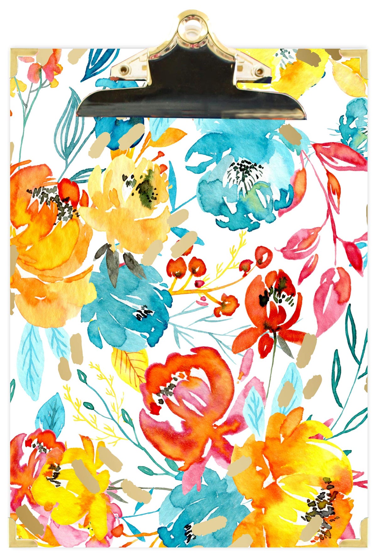 Bloom Daily Planners Letter Size Clipboard - Standard 9    Wide X 12.5    Tall Cute Floral Clip Board For Office, School - Happy