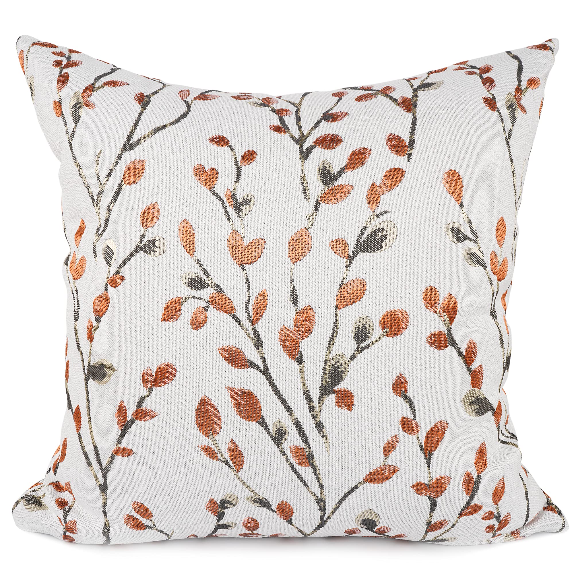 Your Smile Classical Embroidery Jacquard Orange Square Decorative Throw Pillow Case Cushion Cover 18X18 Inch