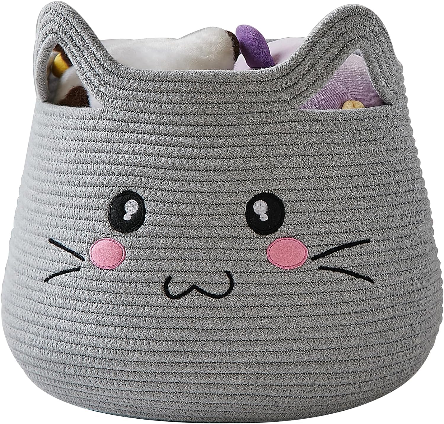 Rugszone Basket Cute Storage Basket With Handles Dog Toy Basket Blanket Basket For Living Room Baby Toy Basket Nursery DCor Bask