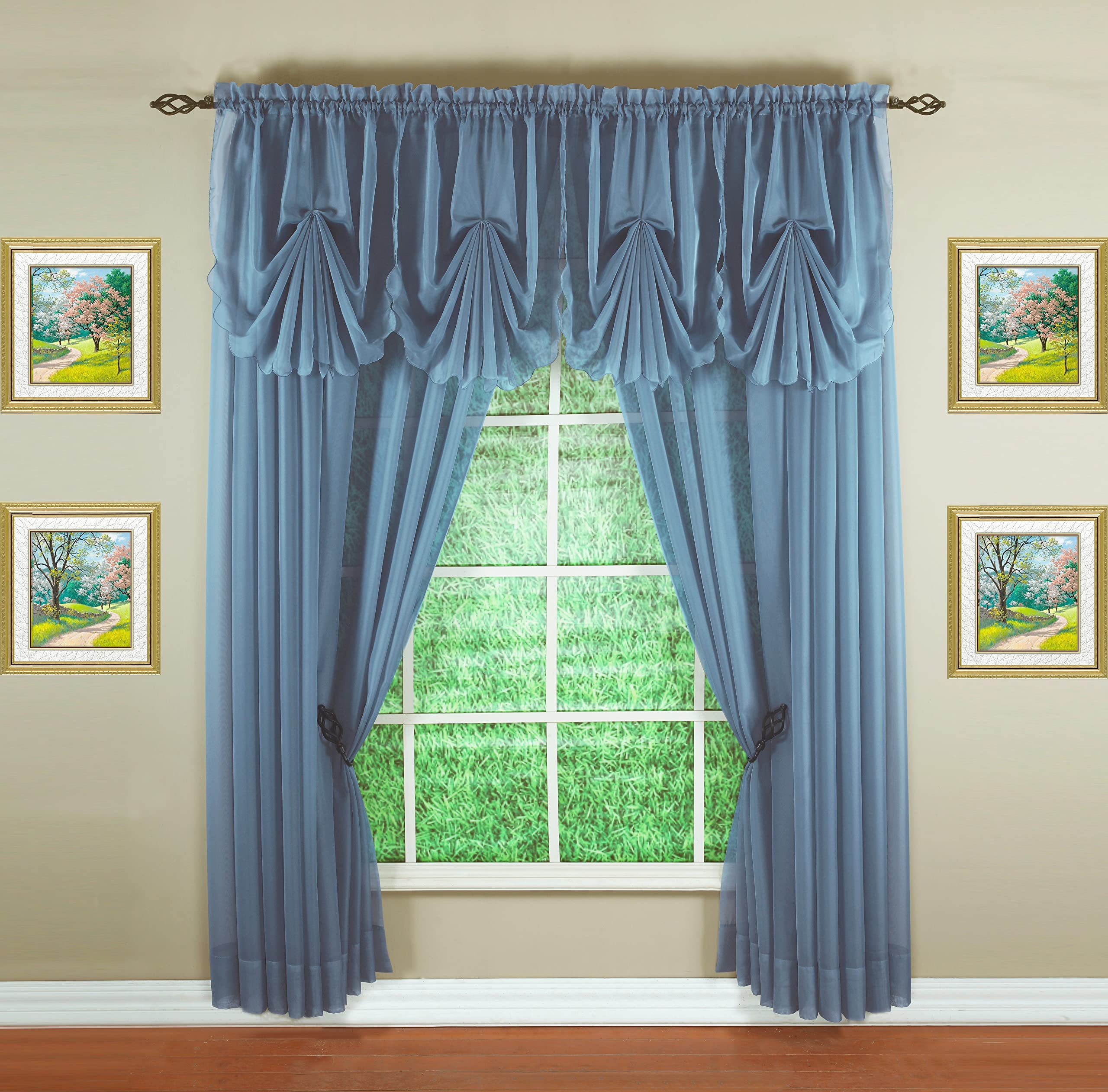 Today'S Curtain Emelia Original Voile Panel 120', Wedge Blue, 60' W X 120' L