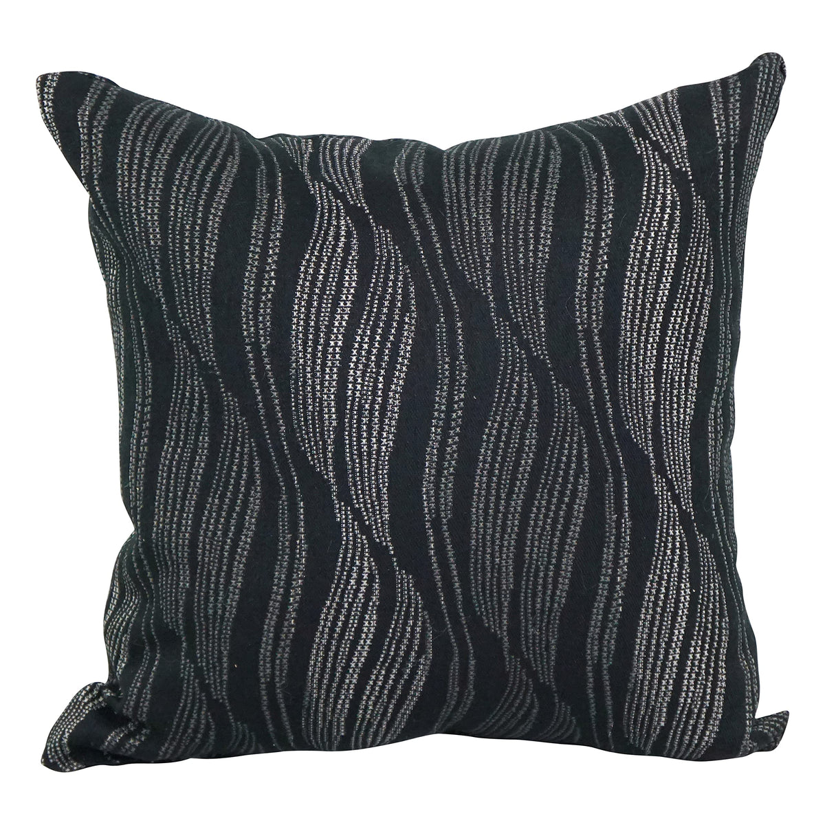 Blazing Needles Square Polyester Jacquard Throw Pillow, 17&quot;, Clove Onyx