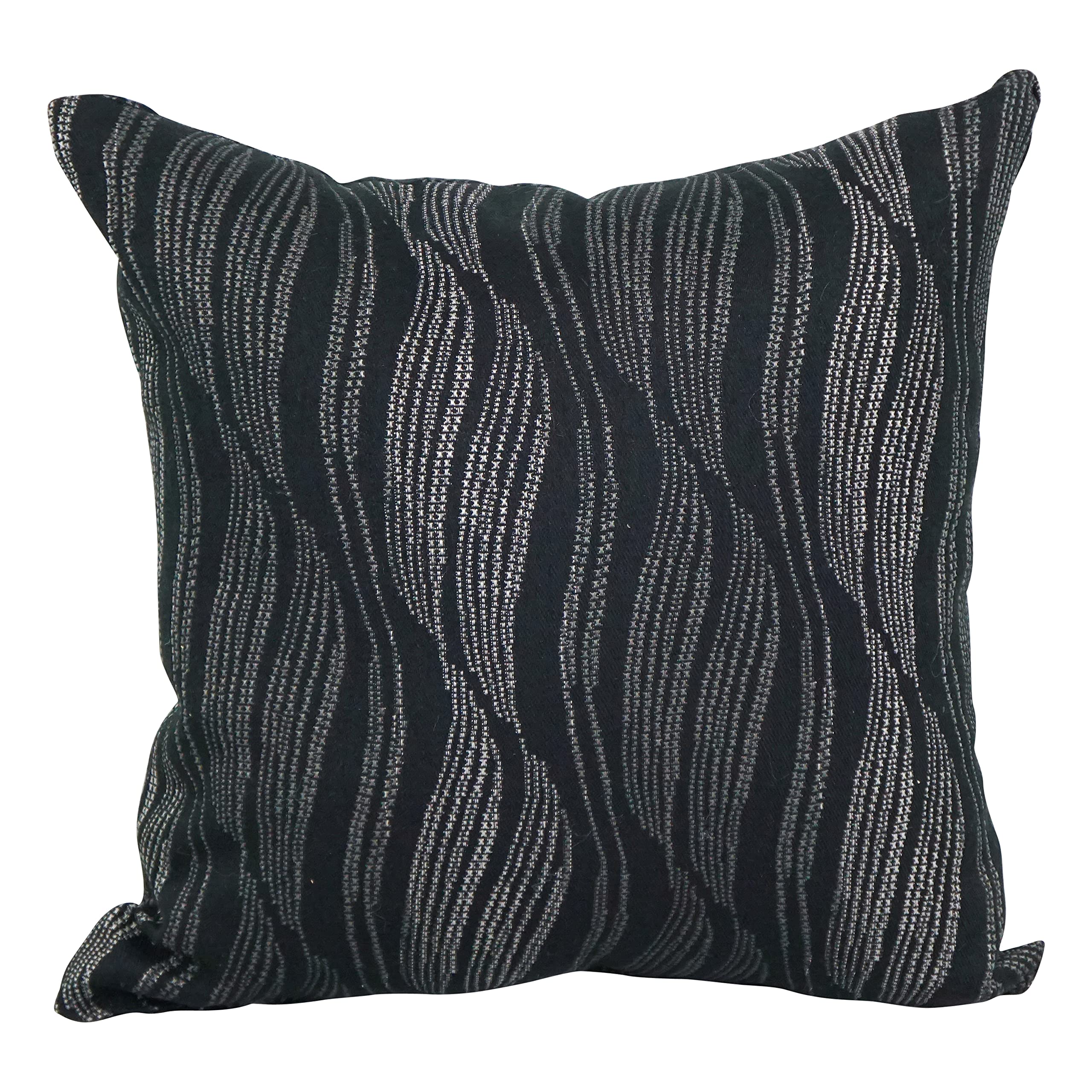 Blazing Needles Square Polyester Jacquard Throw Pillows, 17&quot;, Clove Onyx 2 Count
