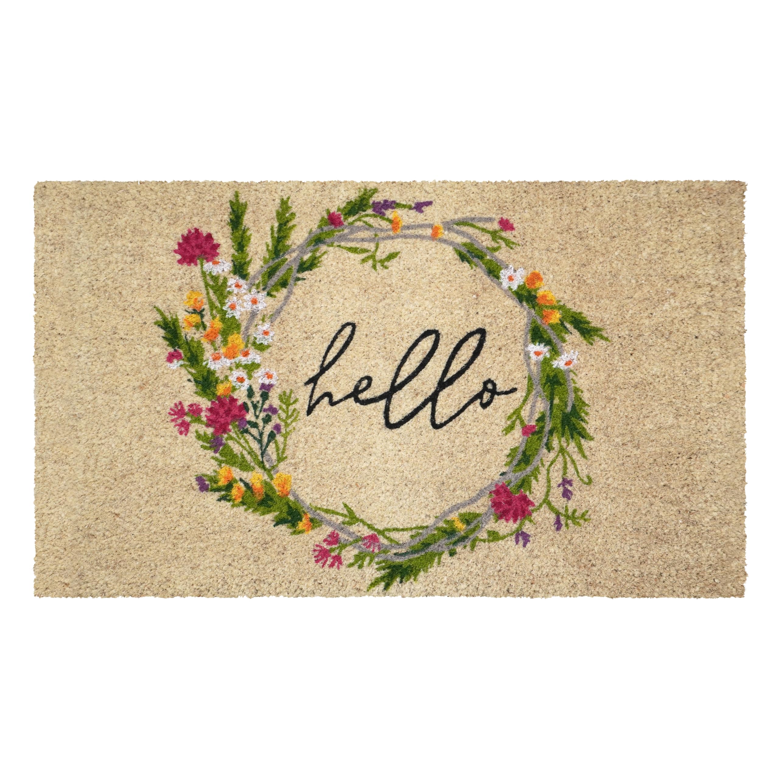 Calloway Mills Cottage Floral Wreath Doormat (24' X 36' X 1.50')