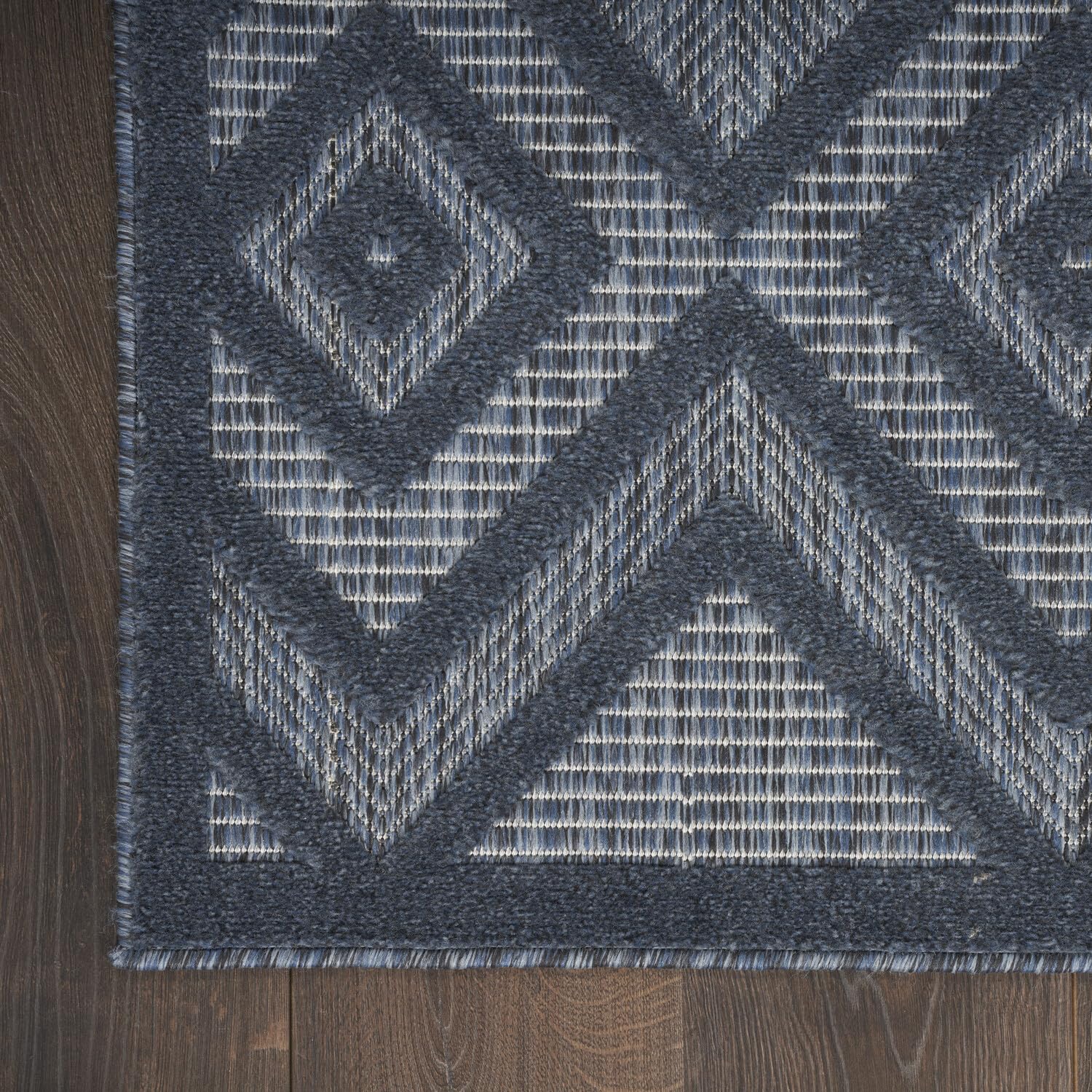 Nourison Versatile Indoor/Outdoor Navy Blue 6' X 9' Area Rug, Easy Cleaning, Non Shedding, Bed Room, Living Room, Dining Room, Deck, Backyard, Patio, High Traffic Area (6X9)