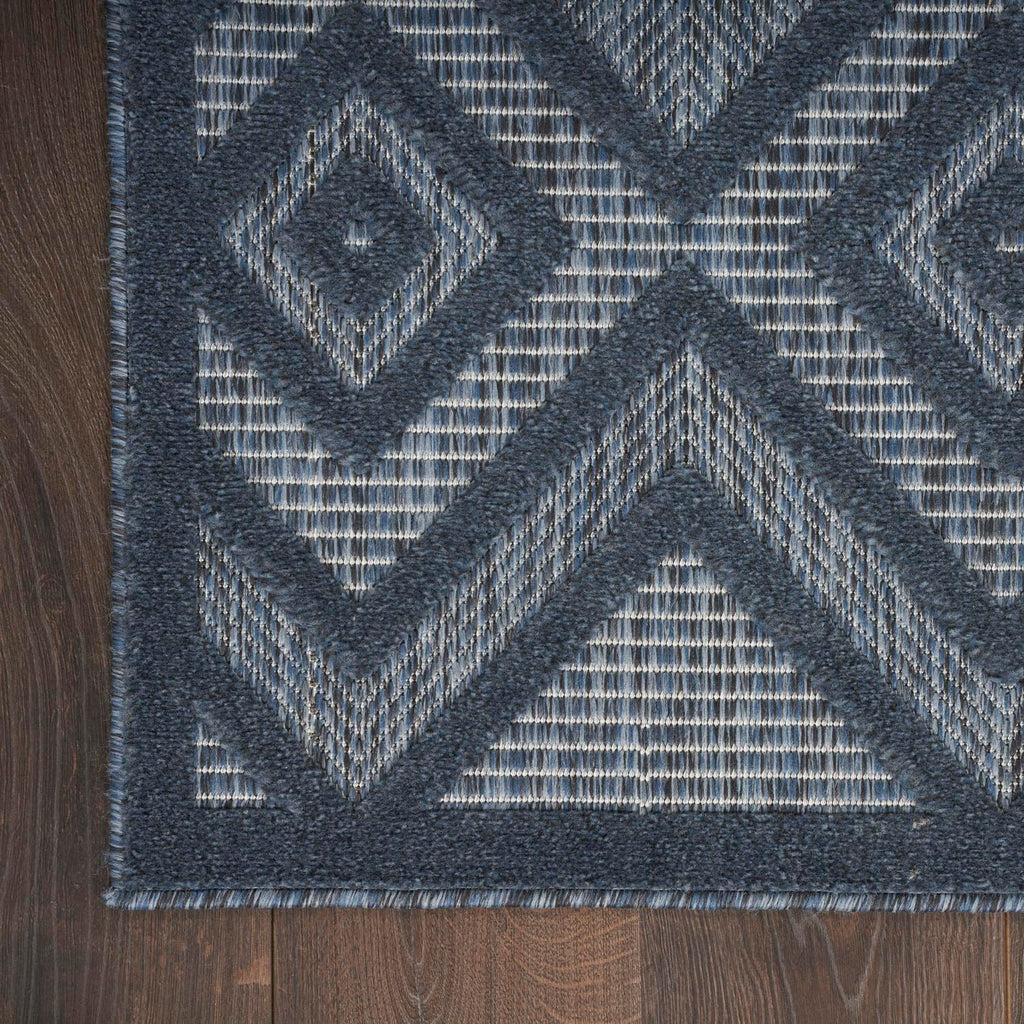 Nourison Versatile Indoor/Outdoor Navy Blue 8' X 10' Area Rug, Easy Cleaning, Non Shedding, Bed Room, Living Room, Dining Room, Deck, Backyard, Patio, High Traffic Area (8X10)