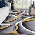 Persian Area Rugs 2305 Modern Abstract Area Rug Carpet, Yellow / 5 x 7,2305 Yellow 5x7