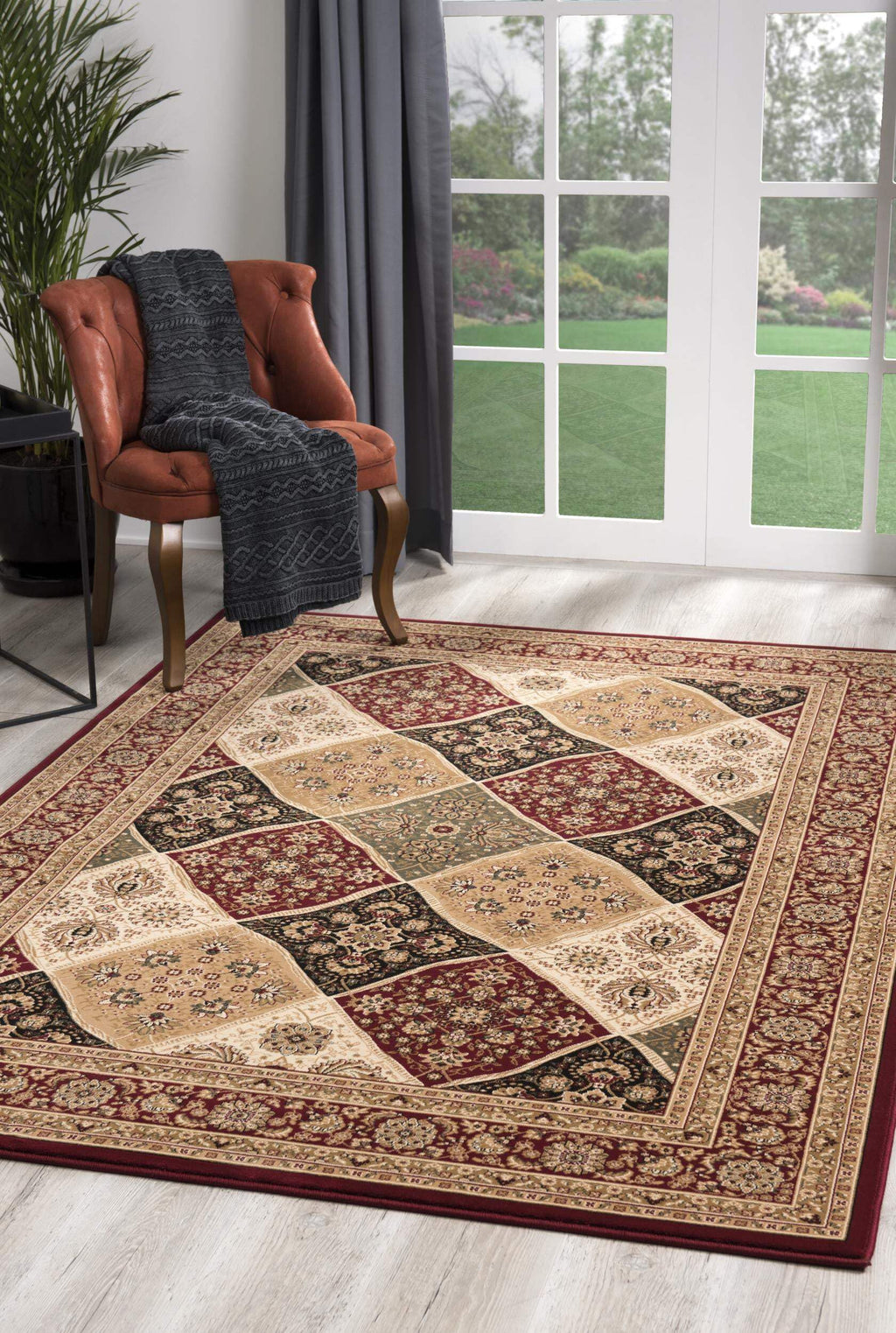 HomeRoots 528822 10 x 13 ft. Red Oriental Washable Non Skid Area Rug