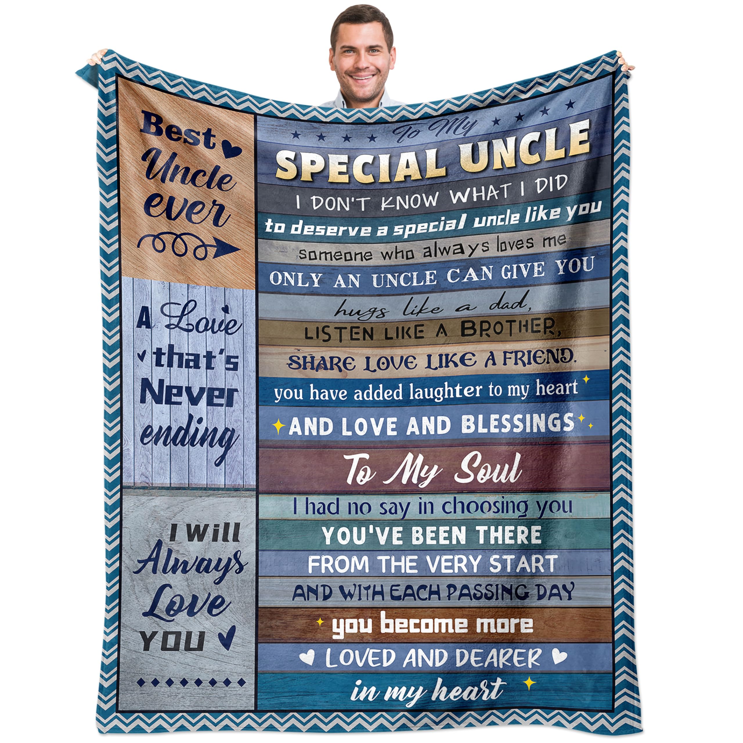 Norgopron Valentines Day Uncle Gifts Blanket 60'X50', Gifts For Uncle, Best Uncle Gifts, Uncle Gift From Niece/Nephew, Gifts F
