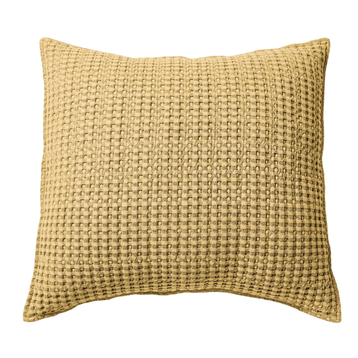 Levtex Home - Mills Waffle - Decorative Pillow - Poly Filled - Ochre - Sham Size (20 X 20In)