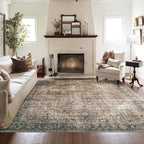 BILEEHOME Dining Room Rugs for Under Table Washable Country Vintage Area Rug for Living Room 6x9,Chocolate Brown
