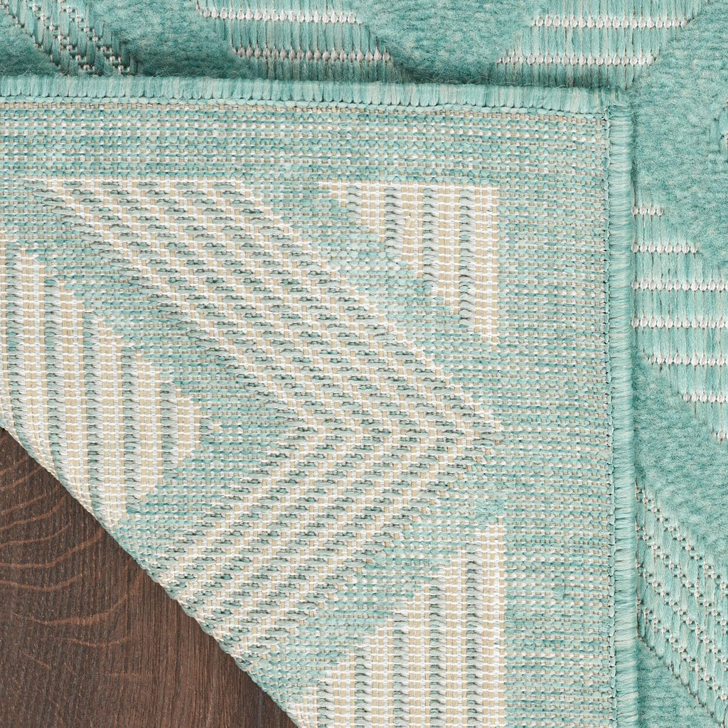 Nourison Versatile Indoor/Outdoor Aqua/Teal 5' X 7' Area Rug, Easy Cleaning, Non Shedding, Bed Room, Living Room, Dining Room, Deck, Backyard, Patio, High Traffic Area (5X7)