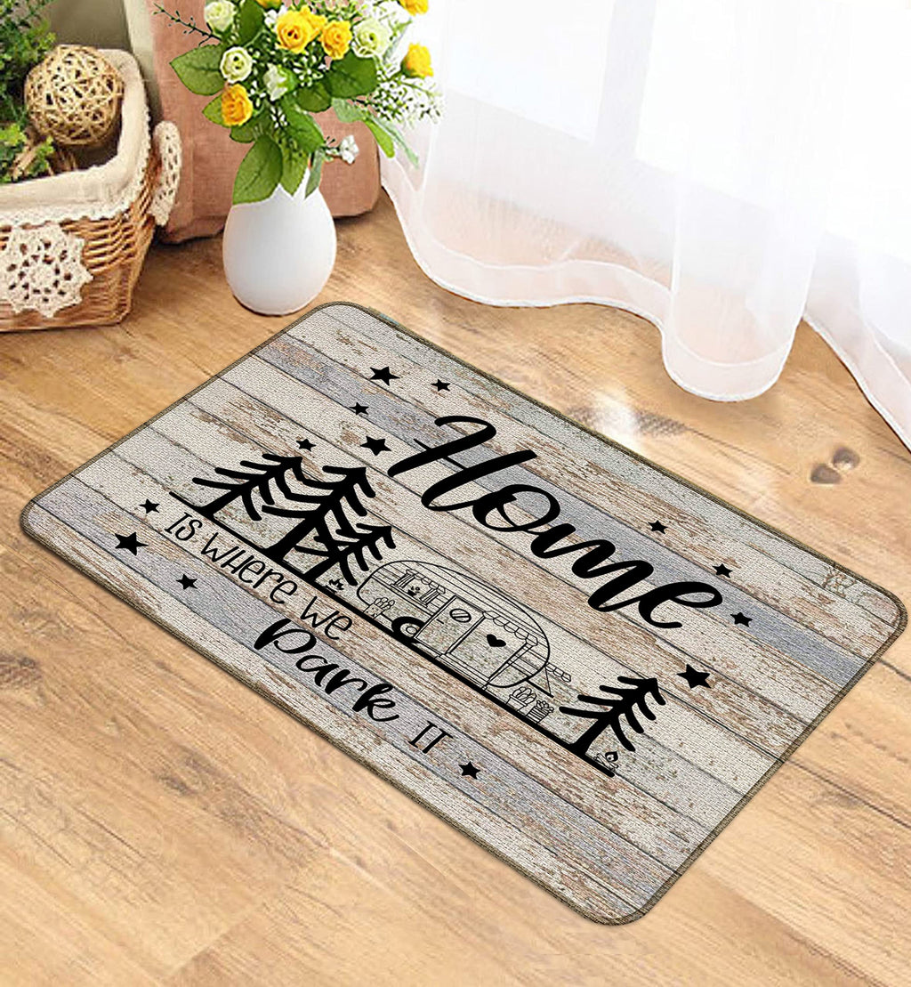 M-Qizi Beige Camper Door Mat, 30'X17' Rv Door Mat, Best Gifts For Rv Owners, Rv Decorations For Inside Camper, Happy Camper De