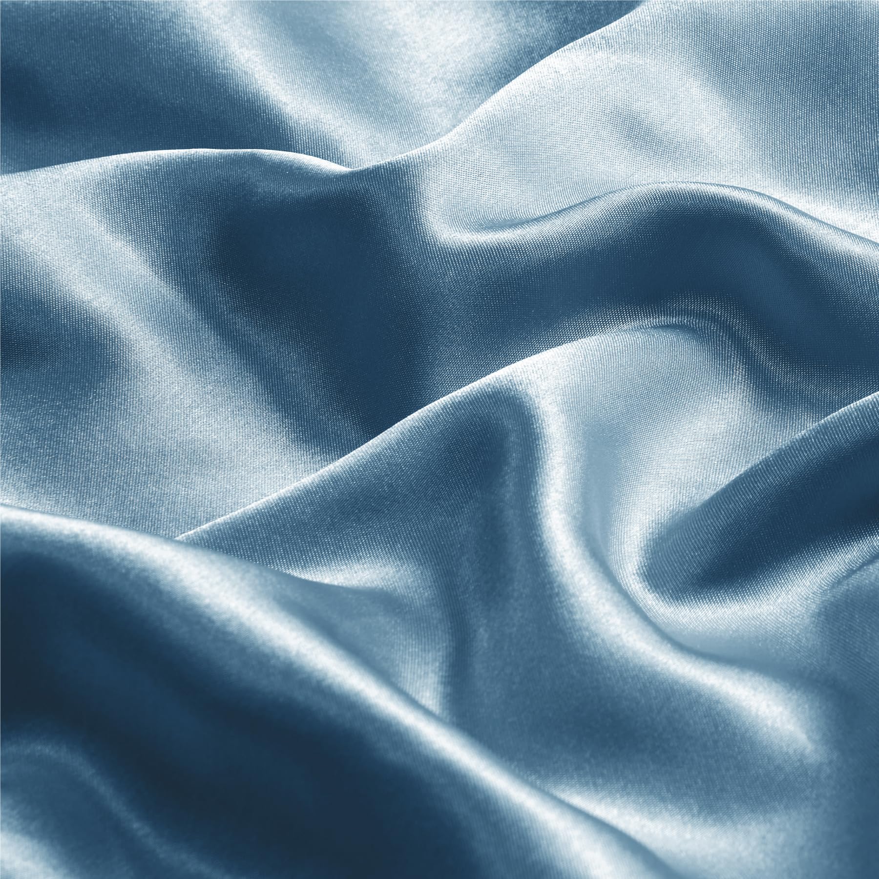 Bedelite Satin Pillowcase With Zipper, Airy Blue Pillow Cases Queen Size Set Of 2, Super Soft And Cooling Similar To Silk Pillow