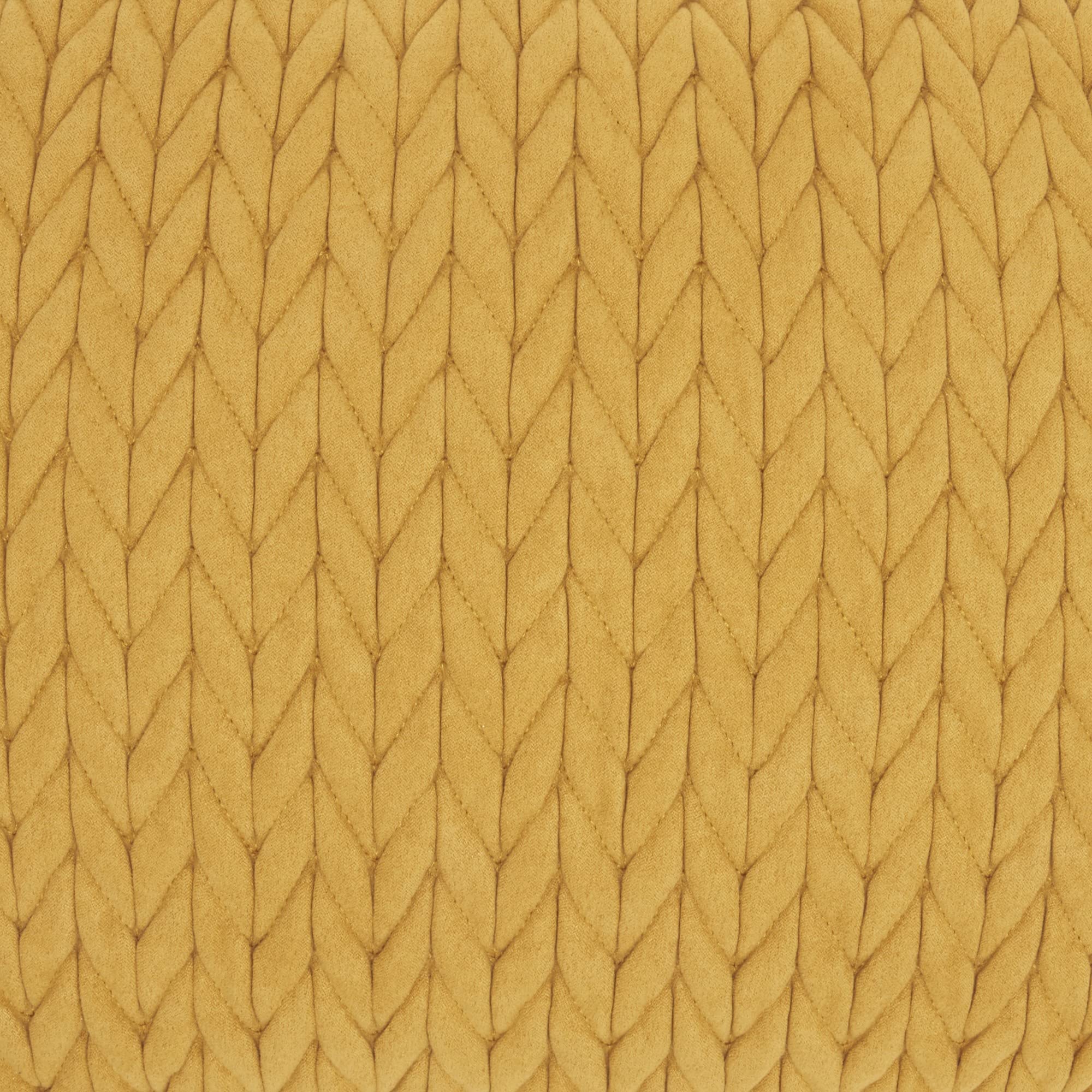 HomeRoots 100% Polyester Mustard Yellow Chunky Braid Lumbar Pillow
