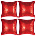 Miayon Red Sequin Pillow Covers Square Glitter Pillow Cases Decorative Sparkling Throw Pillow Covers Cushion Case For Bed Sofa B