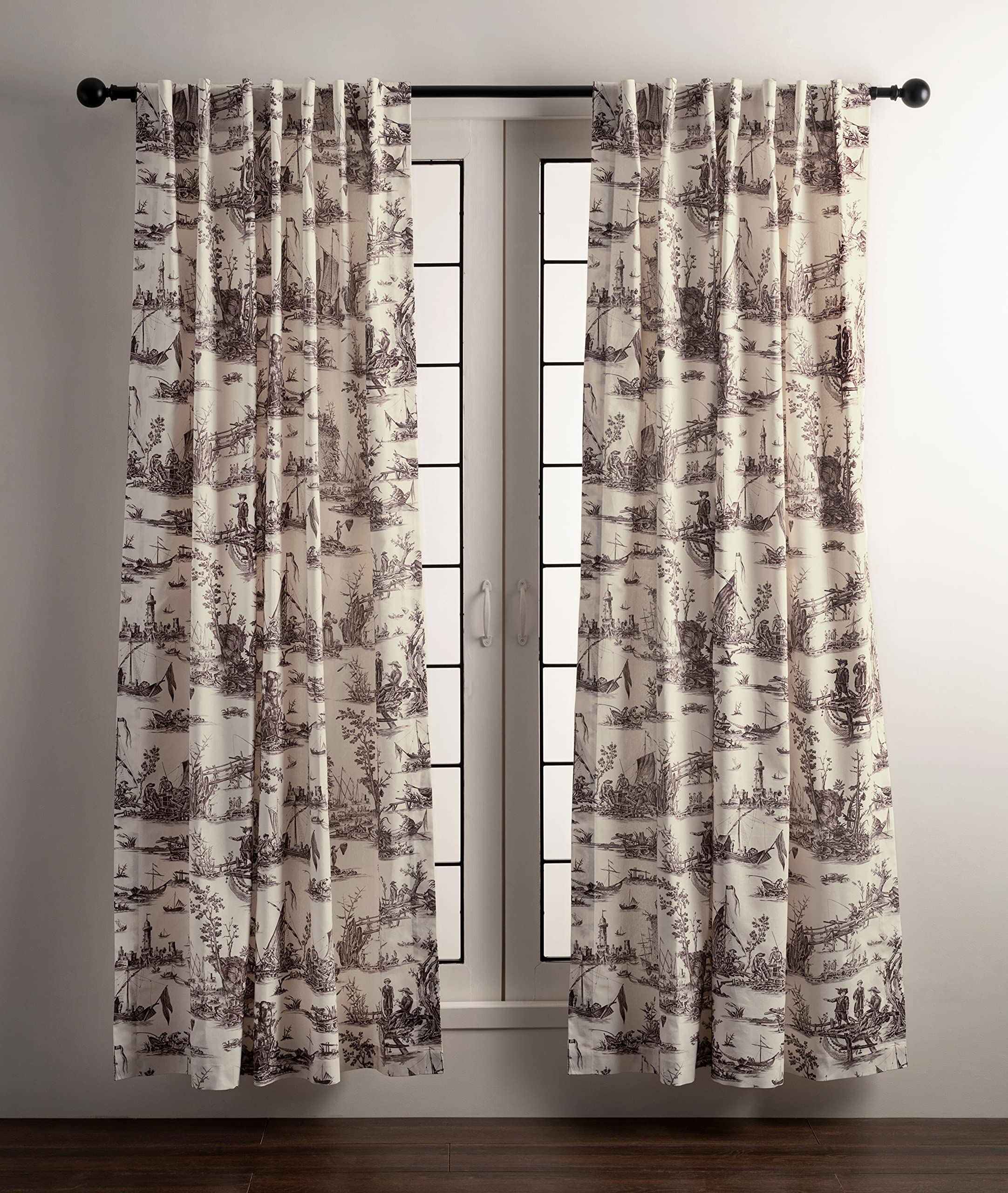 Maison D' Hermine 100% Cotton Curtain - 50'X84' Charcoal Decorative Curtain - Aesthetic Curtains For Farmhouse, Kitchen & Bedr