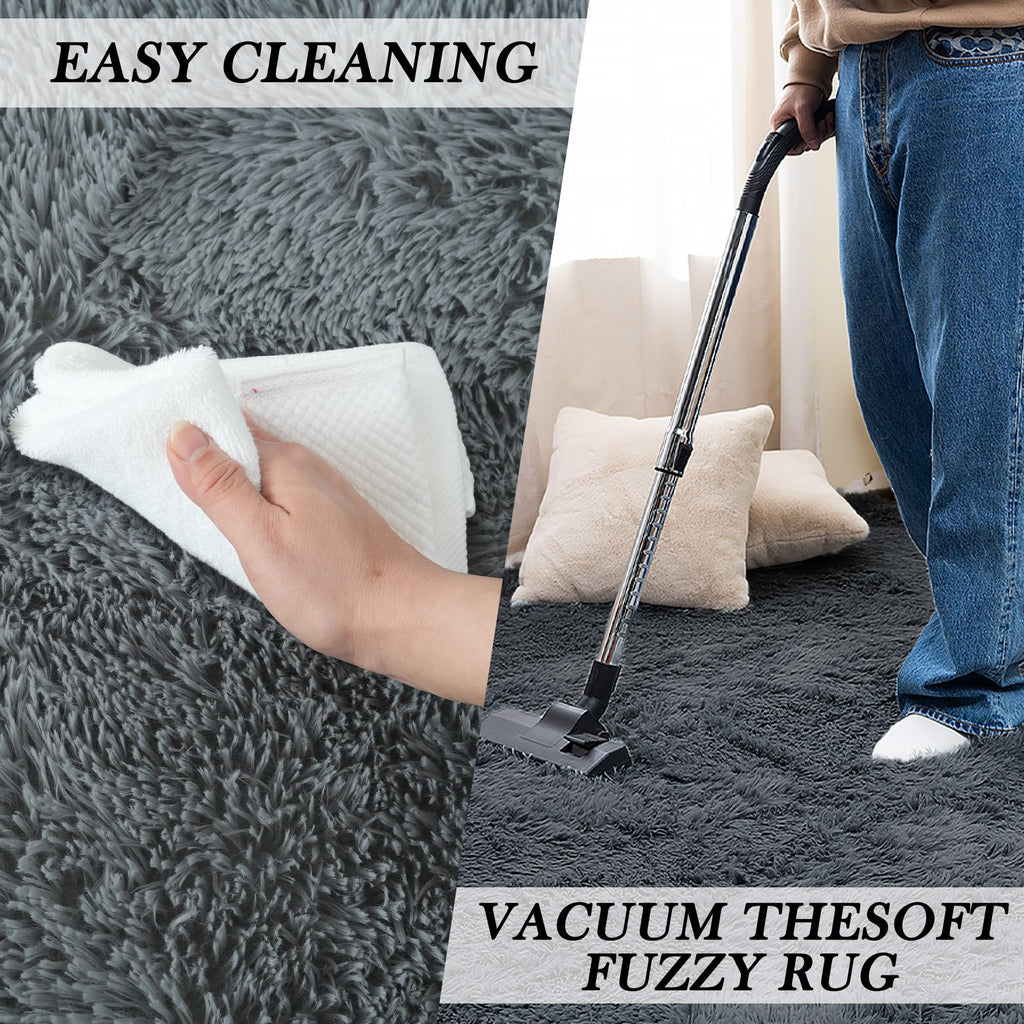 Area Rugs 9X12 Living Room: Shag Area Rug For Living Room - Gray Large Plush Fluffy Carpet (Grey, 9X12 Feet)