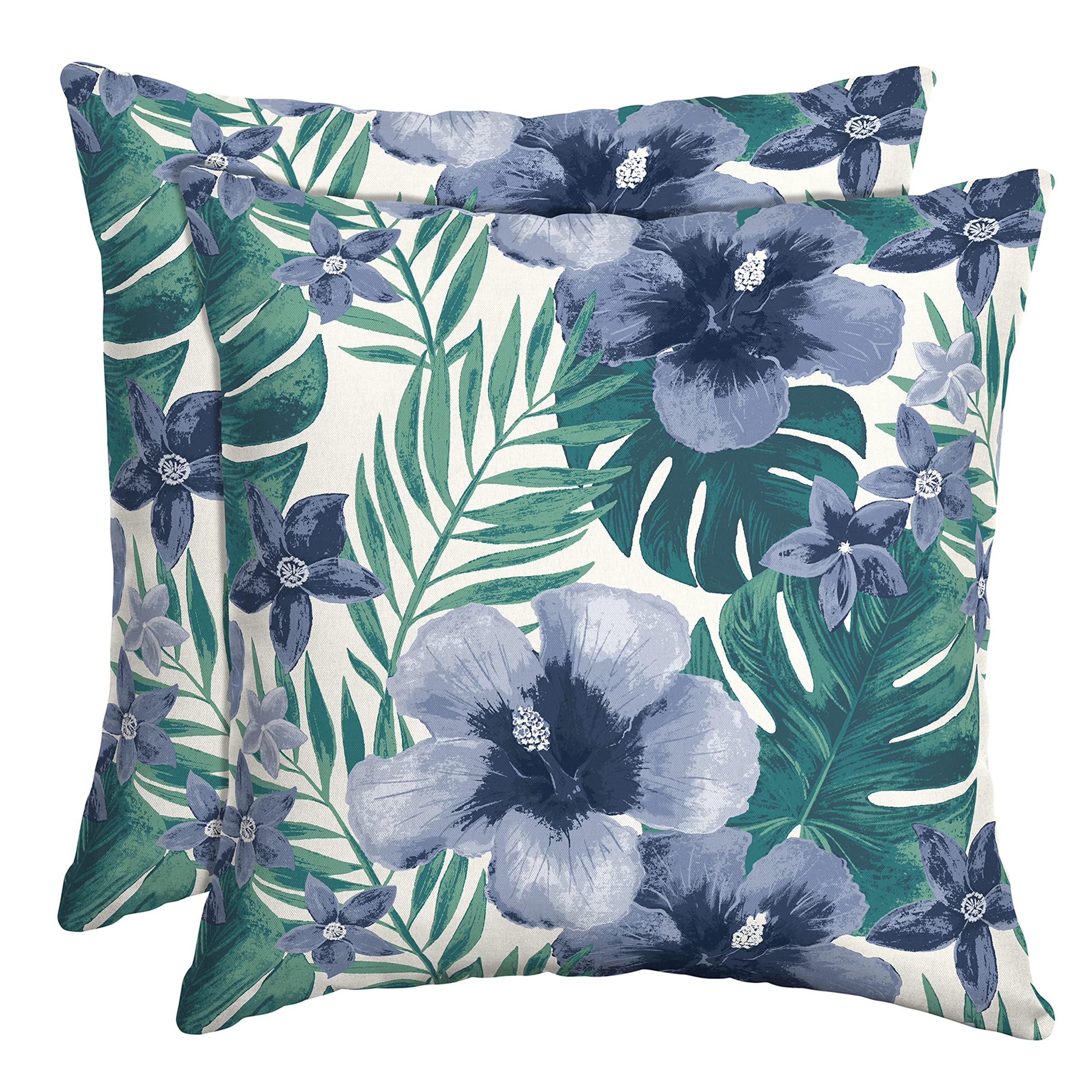 Arden Selections Outdoor Toss Pillow, Set Of 2, 16 X 16, Rain-Proof, Fade Resistant 16 X 16, Salome Tropical