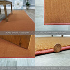 Kapaqua Custom Size Burnt-Orange Solid Plain Rubber Backed Non-Slip Hallway Stair Runner Rug Carpet 31 Inch Wide Choose Your Len
