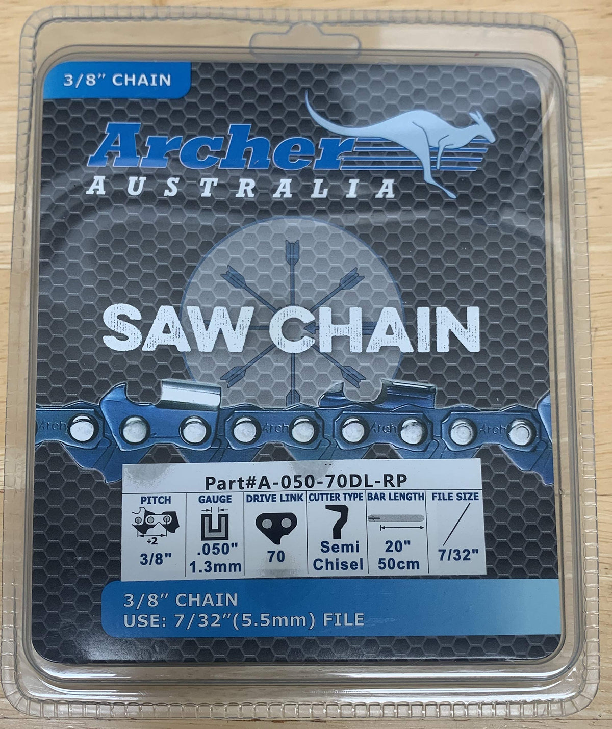 20' Chainsaw Ripping Saw Chain 3/8' Pitch.050 Gauge With 70 Drive Links, Compatible With Echo Cs590 And Poulan Pro Pp5020Av Re