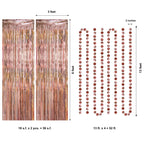 Decor365 Rose Gold Party Decoration Foil Tinsel Fringe Curtain Backdrop Hanging Circle Garland Birthday Party Decor Bridal Baby