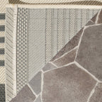 Safavieh Courtyard Collection Accent Rug - 4' X 5'7'', Brown & Bone, Stripe Design, Non-Shedding & Easy Care, Indoor/Outdoor & W