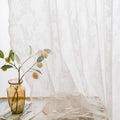 Sutuo Home Lace Curtains 2 Panels Set, White Sheer 96 Inch Long Window Floral Vintage Voile Window Panel Treatment For Bedroom/L
