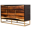 Coaster Home Furnishings 2-Drawer Accent Cabinet Black Walnut and Gold