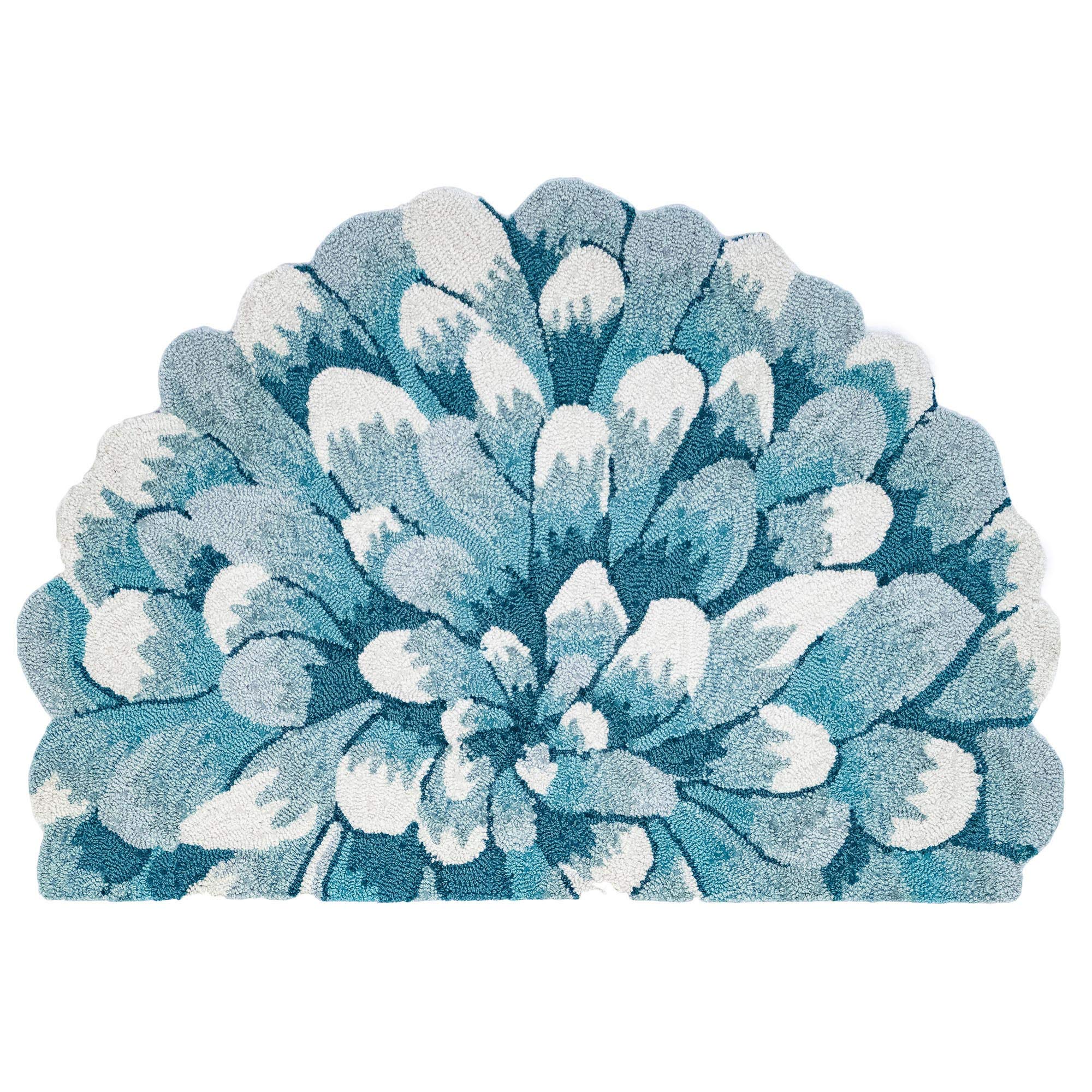Liora Manne Mum Aqua Indoor/Outdoor Rug, 5 Ft Round