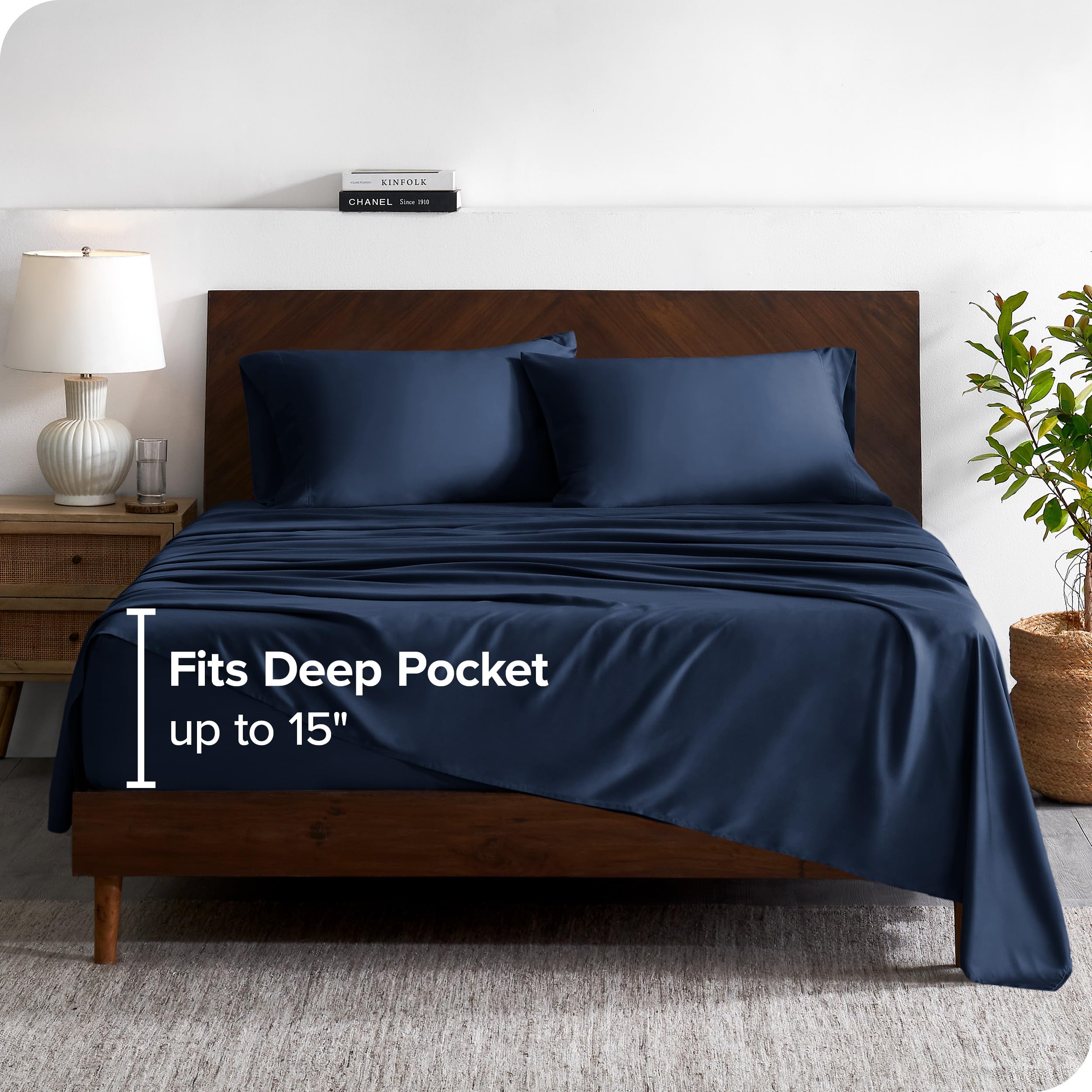 Bare Home 100% Rayon Made From Bamboo Luxury Split King Sheet Set - 5 Piece Bedding Set - Deep Pockets - Cooling Sheets - Breath