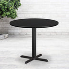 Flash Furniture 42'' Round Walnut Laminate Table Top with 33'' x 33'' Table Height Base