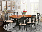 East West Furniture PLNI7-BCH-C 7 Piece Dining Room Furniture Set Consist of an Oval Kitchen Table with Butterfly Leaf and 6 Linen Fabric Upholstered Chairs, 42x78 Inch, Black & Cherry