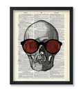 Poster Master Dictionary Art Poster - Skull in Sunglasses Print - Skeleton Art - Gift for Him, Her, Men, Women - Funny Gothic De