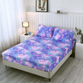 Sdiii 3Pcs Colorful Space Full Size Fitted Sheet Set, 1 Fitted Sheet And 2 Pillowcases, Bed In A Bag Galaxy Full Fitted Sheet, S
