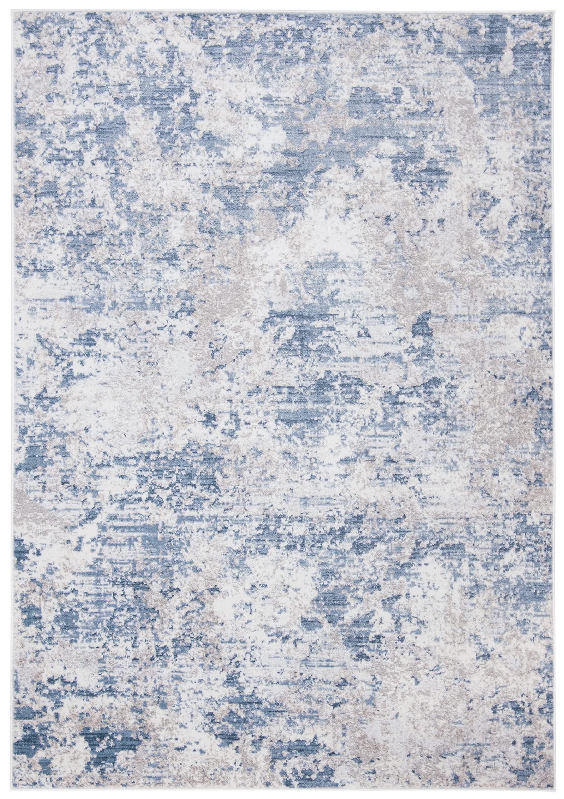 Safavieh Amelia Collection Accent Rug - 4' X 6', Grey & Blue, Modern Abstract Design, Non-Shedding & Easy Care, Ideal For High T
