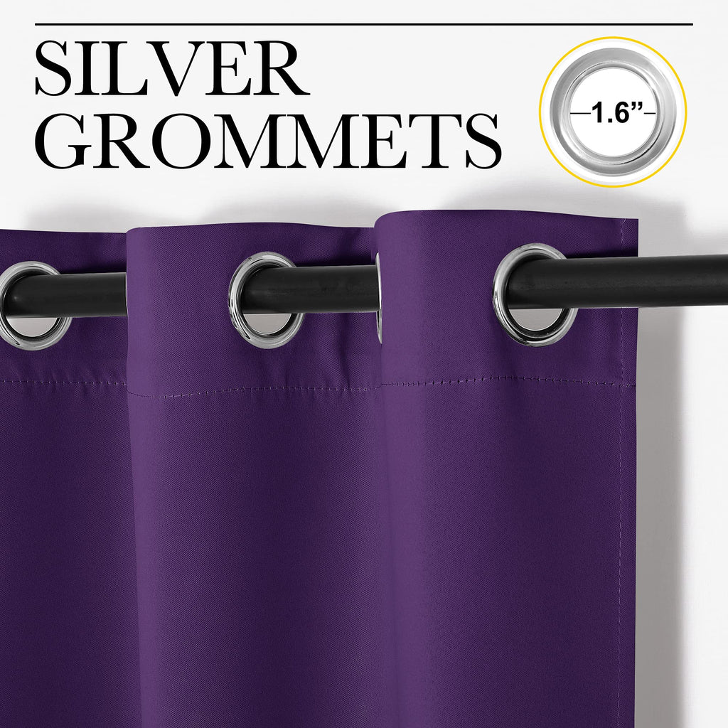 Nicetown Blackout Window Curtain Short, 55W X 78L, Sold Individually, Royal Purple Color, Home Fashion Thermal Insulated Room Darkening Drapery For Bedroom