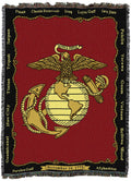 Pure Country Weavers Us Marine Corps - Emblem Blanket Xl - Gift Military Tapestry Throw Woven From Cotton - Made In The Usa (82X