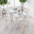 Merrick Lane Antique White Solid Wood Dining Table, Kitchen Table with Square Legs, Farmhouse Dining Table, 46 x 30, Seats 4, Ru