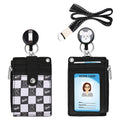 Woosifun Cute Id Badge Holder Retractable Lanyard Reel Clip With Heavy Duty Carabiner,5Card Slots In 2 Sided With Key Ring And Z