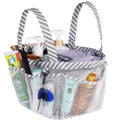 Haundry Mesh Shower Caddy Bag for College Dorm Room Essentials Portable Shower Caddy Tote with 8 Pockets for Beach, Swimming, Gy