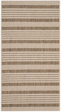 SAFAVIEH Courtyard Collection Accent Rug - 2'7' x 5', Brown & Bone, Stripe Design, Non-Shedding & Easy Care, Indoor/Outdoor & Wa