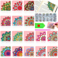 Tatuo 16 Pieces Diamond Painting Bookmarks Kits Mandala Flower Diamond Art Bookmarks Flower Corner Bookmark 5D Diy Diamond Book